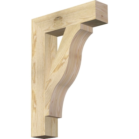 Ekena Millwork Funston Block Rough Sawn Bracket, Douglas Fir, 4"W x 18"D x 26"H BKT04X18X26FST05RDF
